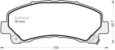 MGA 1116 - Гальмівні колодки, дискові гальма autocars.com.ua