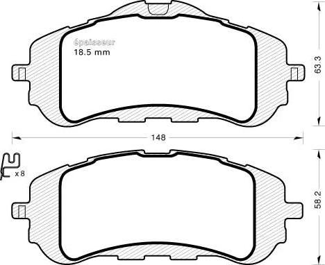 MGA 1161 - Гальмівні колодки, дискові гальма autocars.com.ua