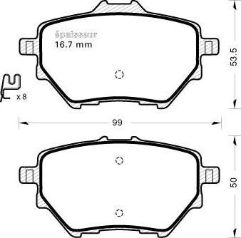 MGA 1164 - Гальмівні колодки, дискові гальма autocars.com.ua