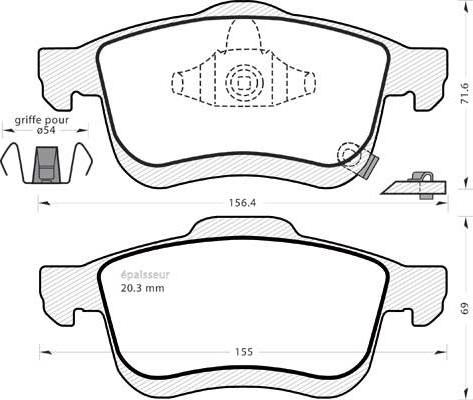 MGA 1166 - Гальмівні колодки, дискові гальма autocars.com.ua