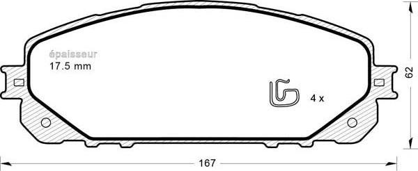 MGA 1195 - Гальмівні колодки, дискові гальма autocars.com.ua