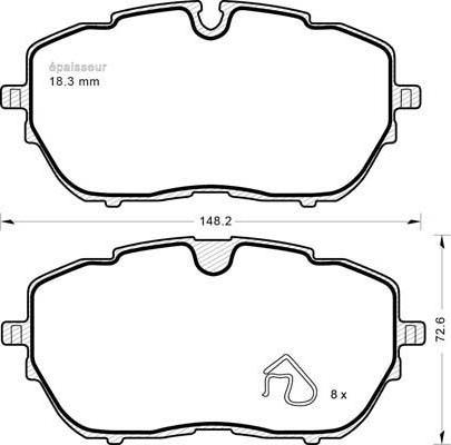 MGA 1208 - Гальмівні колодки, дискові гальма autocars.com.ua