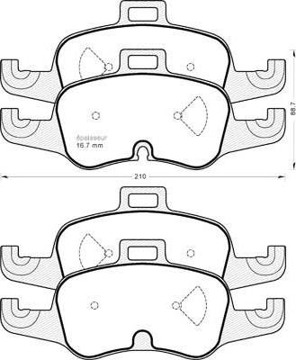 ATE 607312 - Тормозные колодки, дисковые, комплект autodnr.net