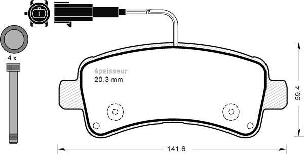 MGA 1252 - Тормозные колодки, дисковые, комплект autodnr.net