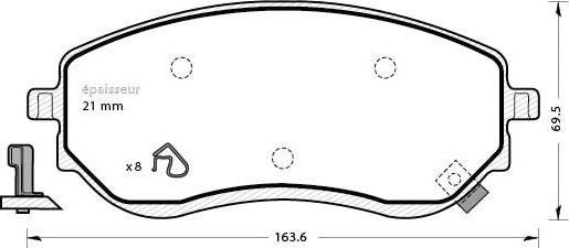 MGA 1305 - Гальмівні колодки, дискові гальма autocars.com.ua