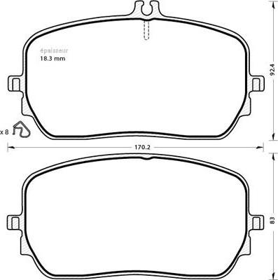 Valeo 302539 - Гальмівні колодки, дискові гальма autocars.com.ua