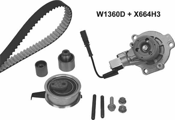 MGA 1360DK2 - Водяной насос + комплект зубчатого ремня autodnr.net