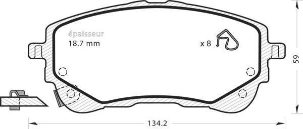 MGA 1366 - Гальмівні колодки, дискові гальма autocars.com.ua