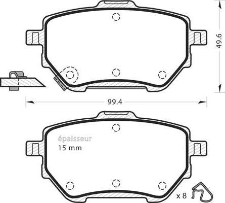 MGA 1378 - Гальмівні колодки, дискові гальма autocars.com.ua