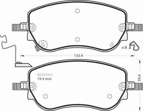 MGA 1421 - Гальмівні колодки, дискові гальма autocars.com.ua
