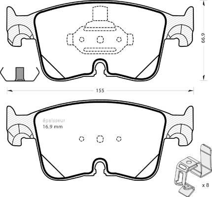 MGA 1454 - Гальмівні колодки, дискові гальма autocars.com.ua