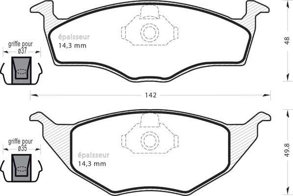 MGA 507 - Тормозные колодки, дисковые, комплект autodnr.net