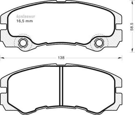 PEUGEOT 181385 - Гальмівні колодки, дискові гальма autocars.com.ua