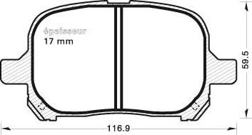 MGA 610 - Гальмівні колодки, дискові гальма autocars.com.ua