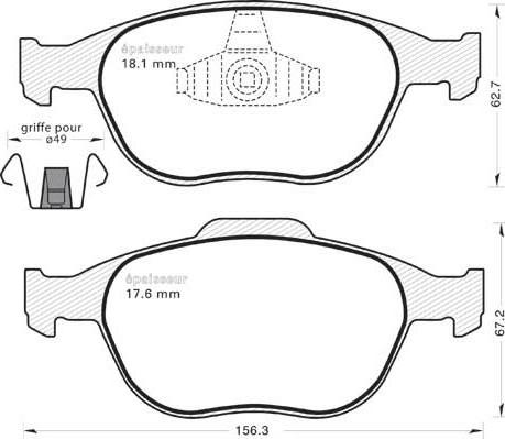 FORD 1312894 - Гальмівні колодки, дискові гальма autocars.com.ua