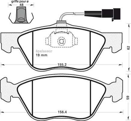 FIAT 0009948845 - Гальмівні колодки, дискові гальма autocars.com.ua