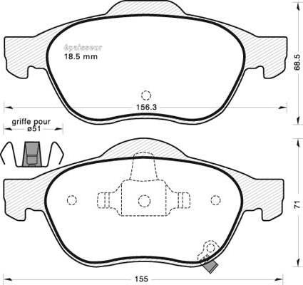 MGA 723 - Тормозные колодки, дисковые, комплект autodnr.net