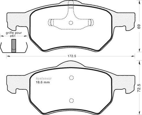 GMC 2380701 - Гальмівні колодки, дискові гальма autocars.com.ua