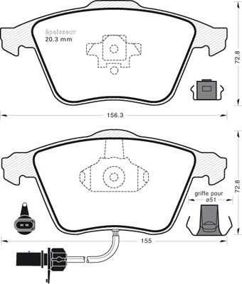 Brembo GDB1554 - Гальмівні колодки, дискові гальма autocars.com.ua