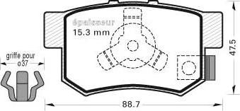 MGA 834 - Гальмівні колодки, дискові гальма autocars.com.ua