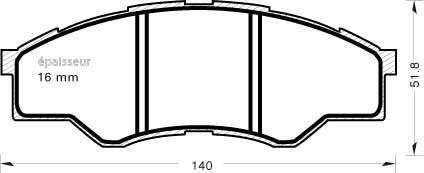 MGA 881 - Гальмівні колодки, дискові гальма autocars.com.ua