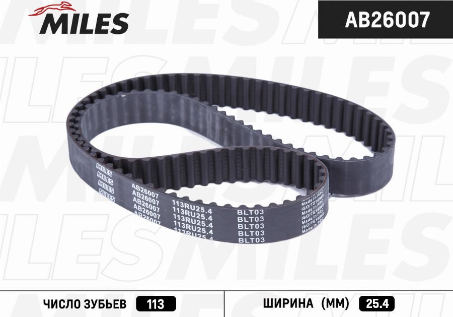 Miles AB26007 - Зубчатый ремень ГРМ avtokuzovplus.com.ua