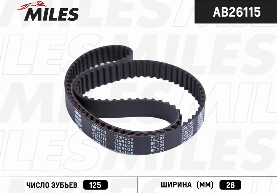 Miles AB26115 - Зубчатый ремень ГРМ avtokuzovplus.com.ua