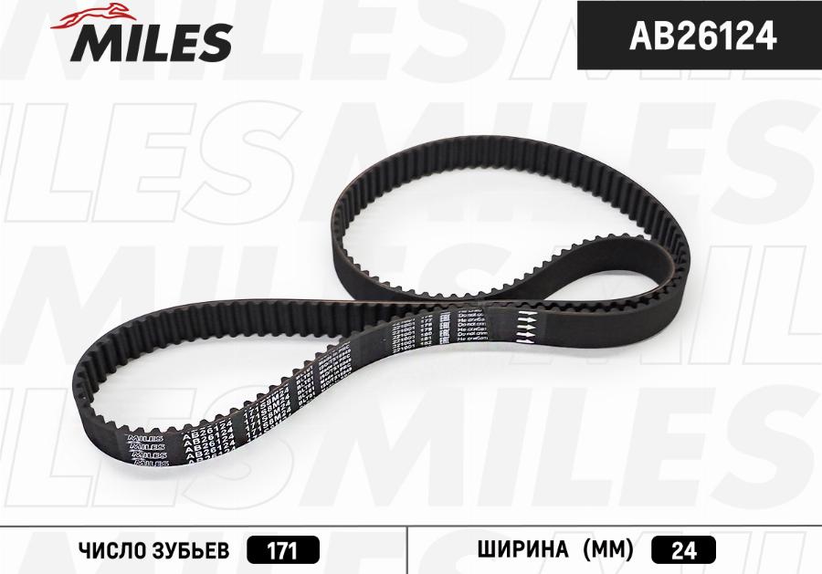 Miles AB26124 - Ремінь ГРМ autocars.com.ua