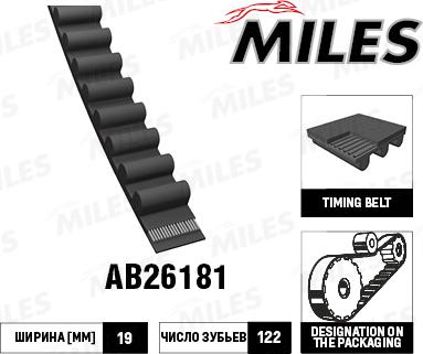 Miles AB26181 - Ремінь ГРМ autocars.com.ua