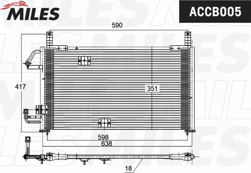 Miles ACCB005 - Конденсатор, кондиціонер autocars.com.ua