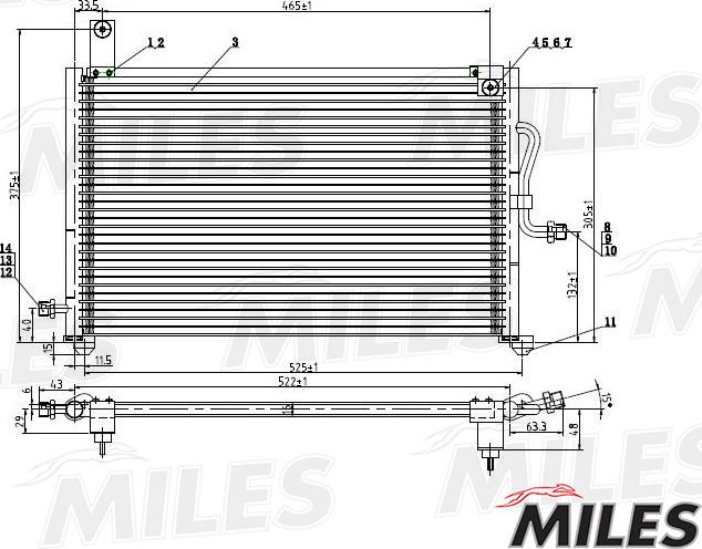 Miles ACCB016 - Конденсатор, кондиціонер autocars.com.ua