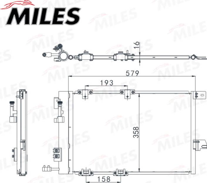 Miles ACCB032 - Конденсатор кондиционера avtokuzovplus.com.ua