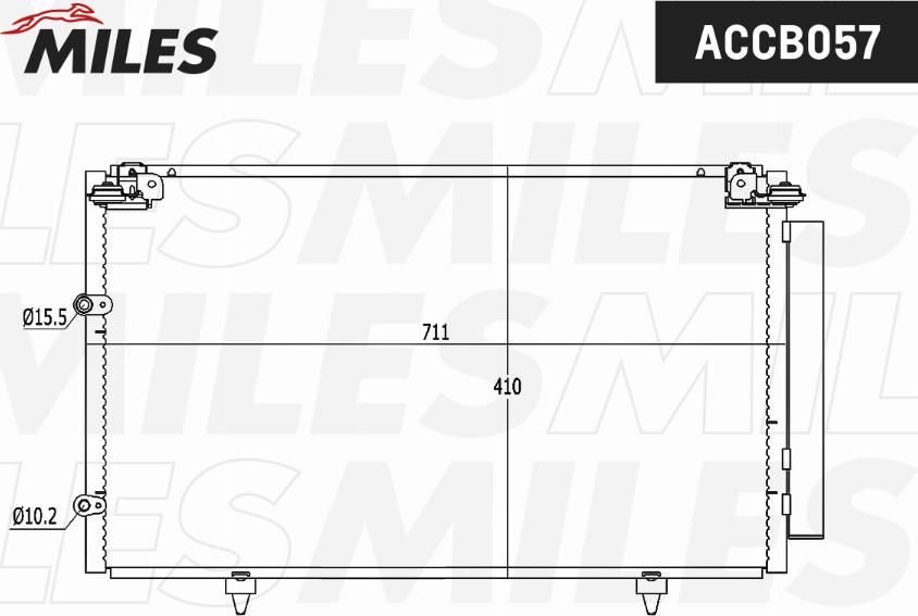 Miles ACCB057 - Конденсатор, кондиціонер autocars.com.ua