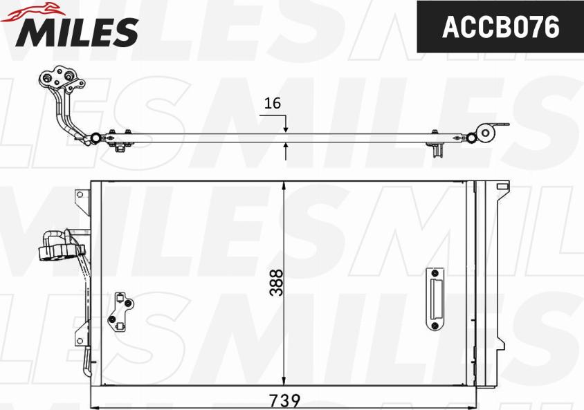 Miles ACCB076 - Конденсатор кондиционера avtokuzovplus.com.ua