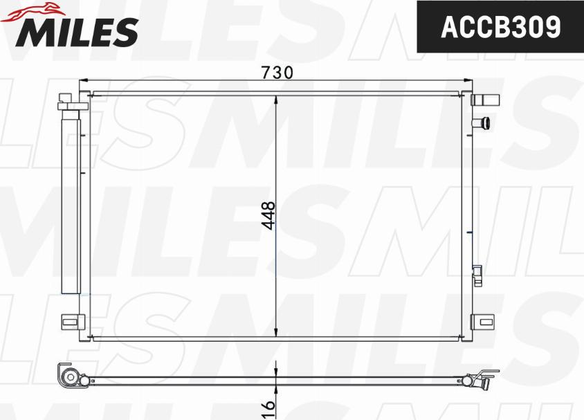 Miles ACCB309 - Конденсатор, кондиціонер autocars.com.ua