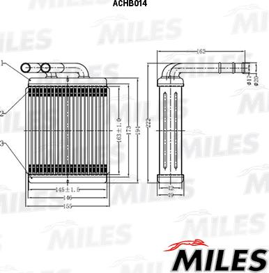 Miles ACHB014 - Теплообменник, отопление салона avtokuzovplus.com.ua