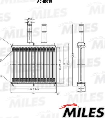 Miles ACHB019 - Теплообмінник, опалення салону autocars.com.ua