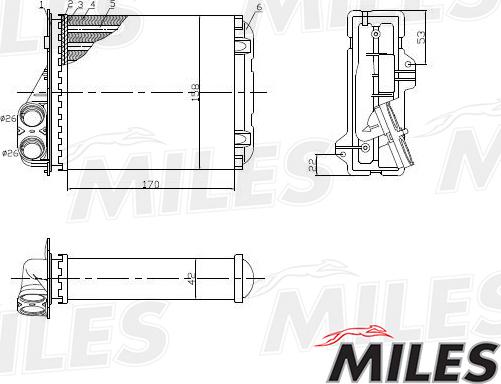 Miles ACHM001 - Теплообмінник, опалення салону autocars.com.ua