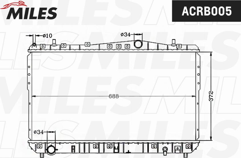 Miles ACRB005 - Радиатор, охлаждение двигателя avtokuzovplus.com.ua