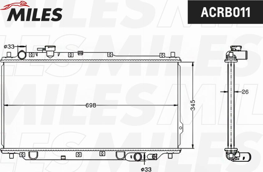 Miles ACRB011 - Радіатор, охолодження двигуна autocars.com.ua