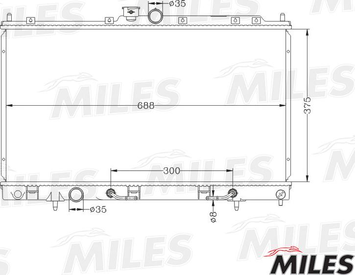 Miles ACRB018 - Радіатор, охолодження двигуна autocars.com.ua