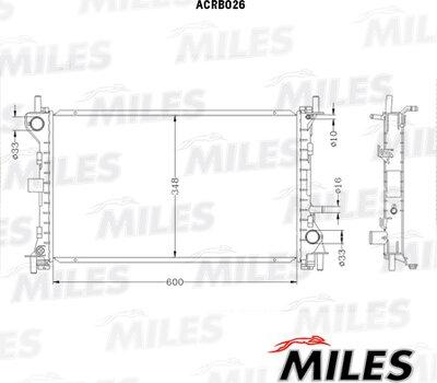 Miles ACRB026 - Радіатор, охолодження двигуна autocars.com.ua