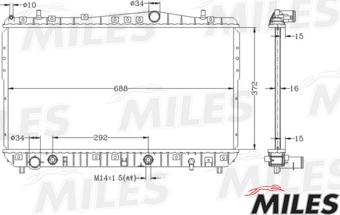 Miles ACRB030 - Радиатор, охлаждение двигателя avtokuzovplus.com.ua