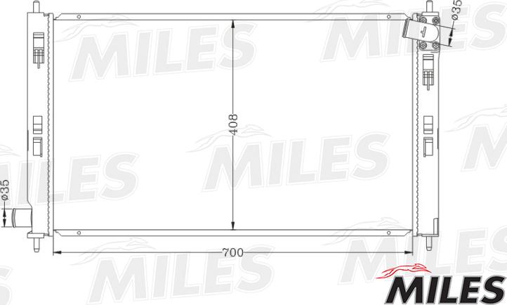 Miles ACRB035 - Радиатор, охлаждение двигателя avtokuzovplus.com.ua