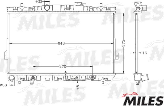 Miles ACRB039 - Радіатор, охолодження двигуна autocars.com.ua