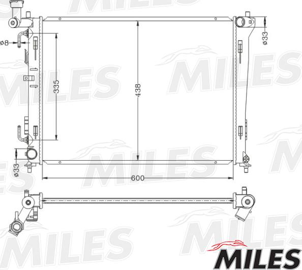 Miles ACRB046 - Радіатор, охолодження двигуна autocars.com.ua
