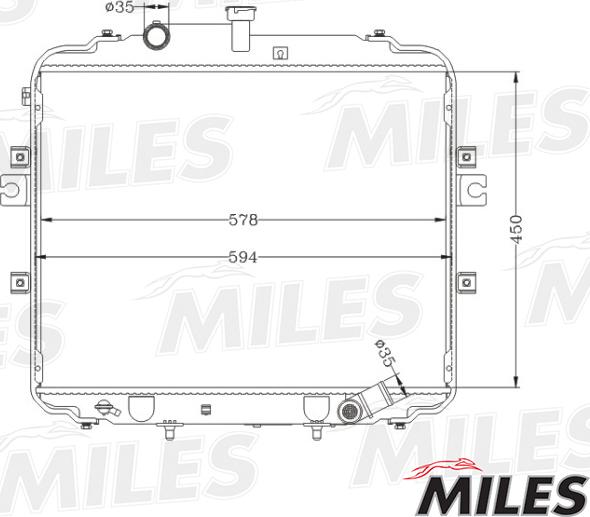 Miles ACRB068 - Радіатор, охолодження двигуна autocars.com.ua