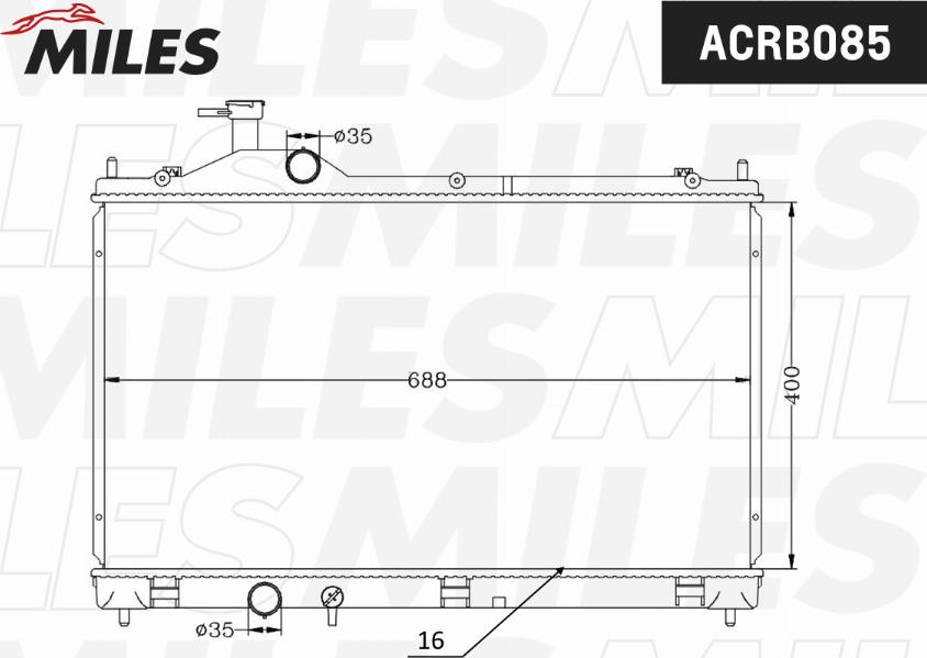 Miles ACRB085 - Радіатор, охолодження двигуна autocars.com.ua