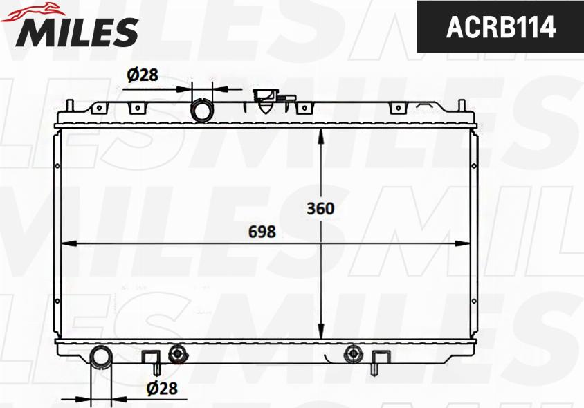 Miles ACRB114 - Радіатор, охолодження двигуна autocars.com.ua