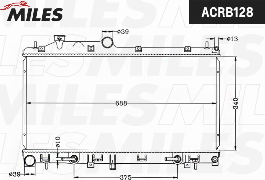 Miles ACRB128 - Радіатор, охолодження двигуна autocars.com.ua